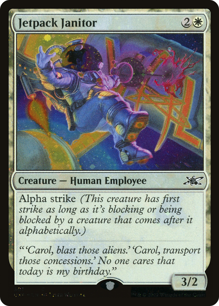 Jetpack Janitor (Galaxy Foil) (UNF-301) [Unfinity] Foil MTG Single Wizards of the Coast