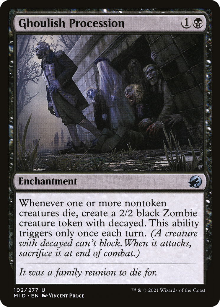 Ghoulish Procession (MID-102) [Innistrad: Midnight Hunt] MTG Single Wizards of the Coast