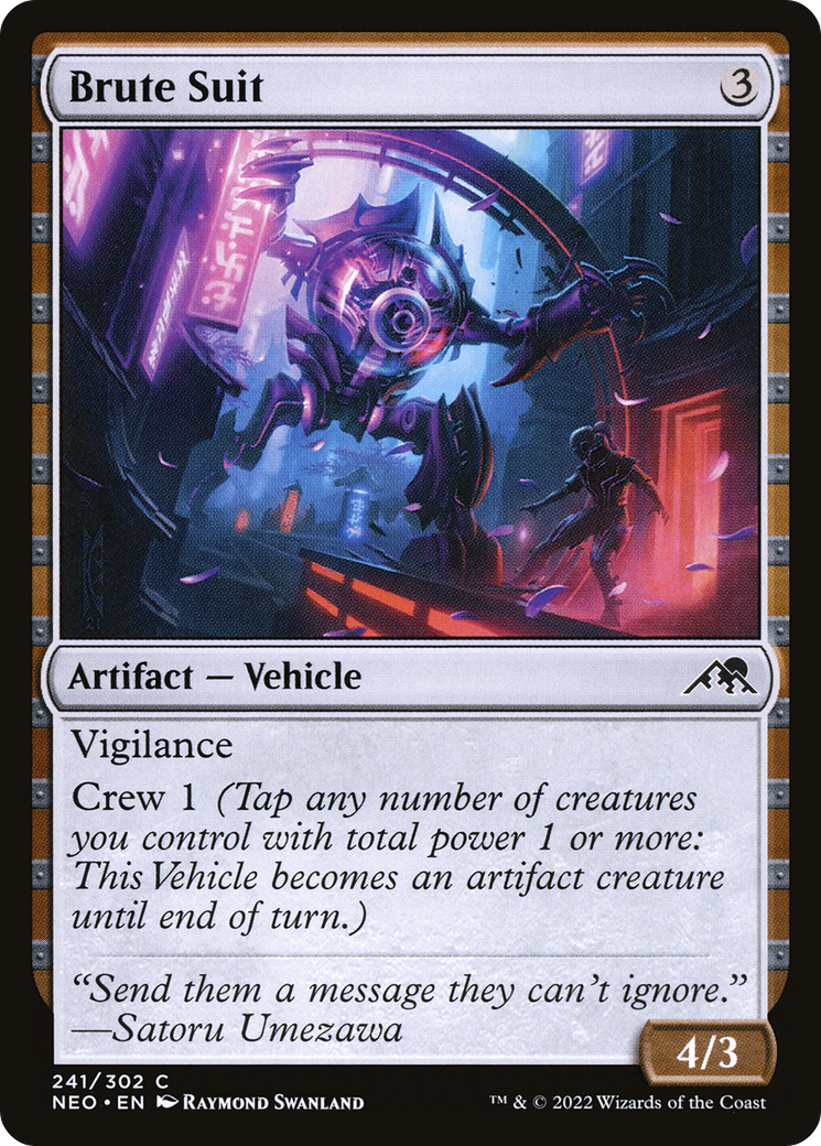 Brute Suit (NEO-241) [Kamigawa: Neon Dynasty] MTG Single Wizards of the Coast