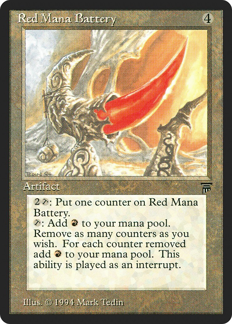 Red Mana Battery (LEG-291) [Oldschool] Legends MTG Single Wizards of the Coast