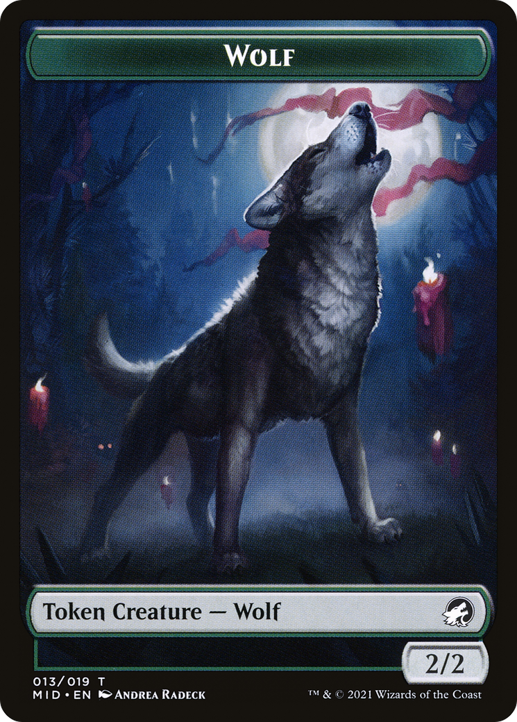 Wolf (TMID-013) [Tokens] Innistrad: Midnight Hunt Tokens MTG Single Wizards of the Coast