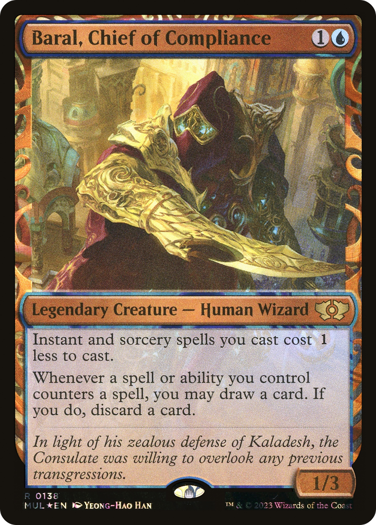 Baral, Chief of Compliance (Halo Foil) (MUL-138) [Multiverse Legends] (Showcase) Foil MTG Single Wizards of the Coast