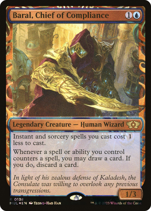 Baral, Chief of Compliance (Halo Foil) (MUL-138) [Multiverse Legends] (Showcase) Foil MTG Single Wizards of the Coast