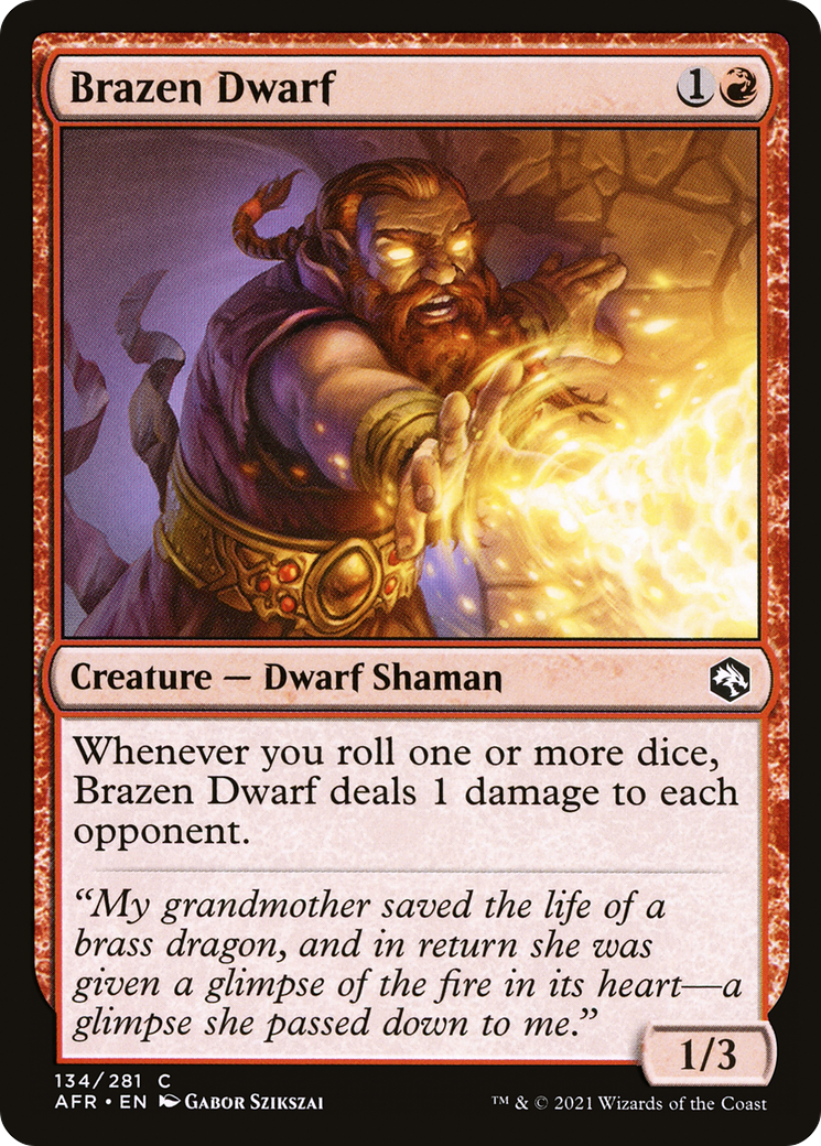 Brazen Dwarf (AFR-134) [Adventures in the Forgotten Realms] Foil MTG Single Wizards of the Coast