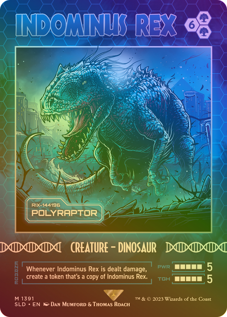 Indominus Rex - Polyraptor (Rainbow Foil) (SLD-1391) [Secret Lair] Drop (Borderless) Foil MTG Single Wizards of the Coast