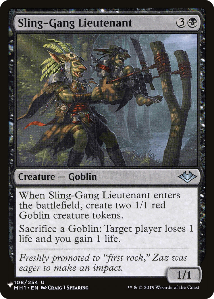 Sling-Gang Lieutenant (LIST-MH1-108) [Mystery Booster] The List MTG Single Wizards of the Coast