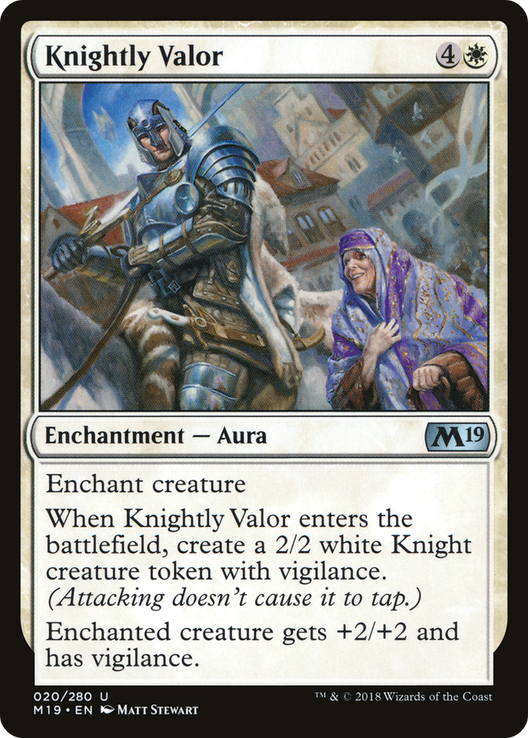 Knightly Valor (M19-020) [Core Set 2019] MTG Single Wizards of the Coast