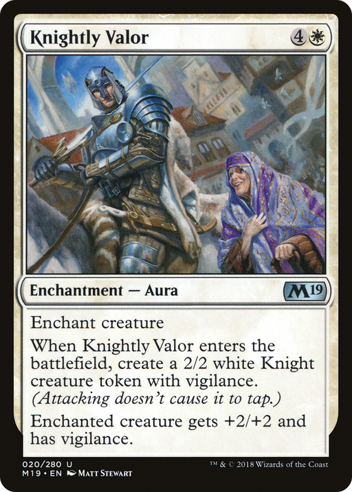 Knightly Valor (M19-020) [Core Set 2019] MTG Single Wizards of the Coast
