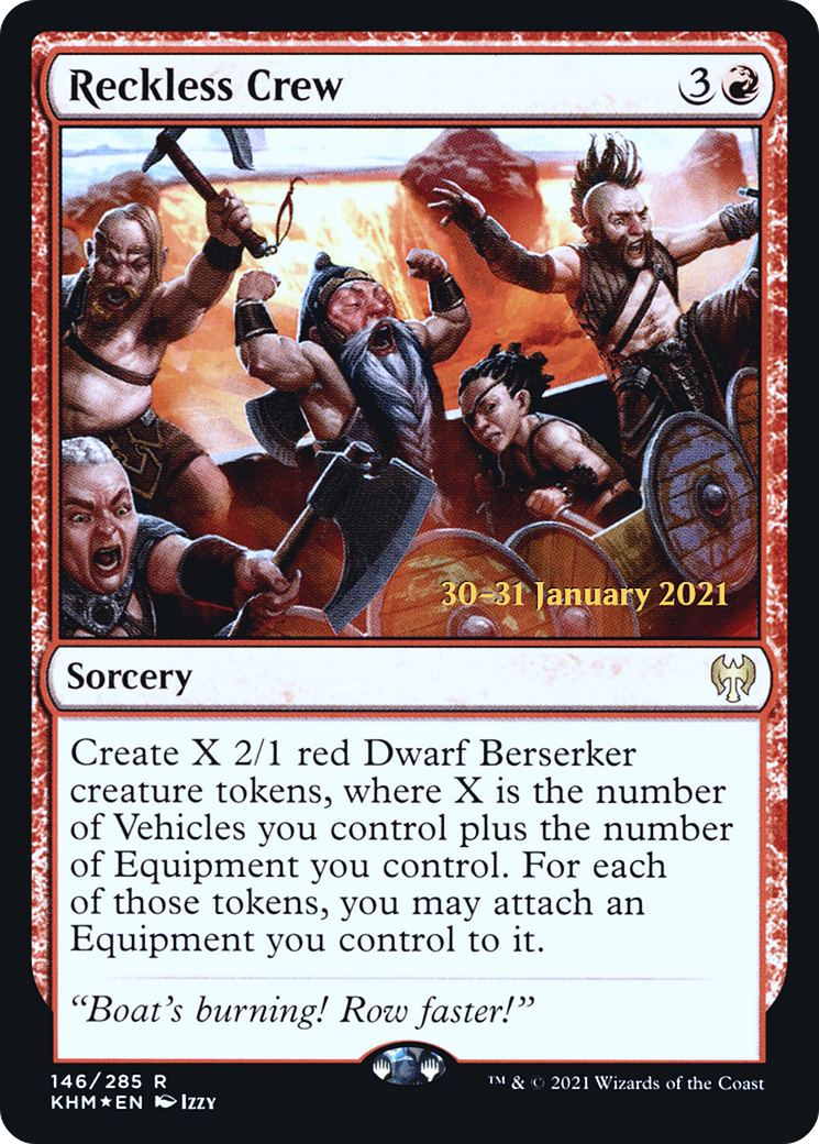 Reckless Crew (PRE-146S) [Kaldheim Promos] Foil MTG Single Wizards of the Coast