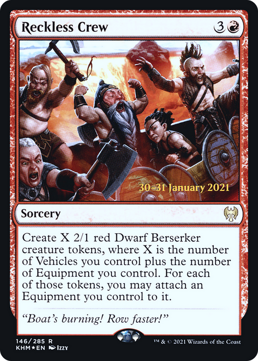 Reckless Crew (PRE-146S) [Kaldheim Promos] Foil MTG Single Wizards of the Coast