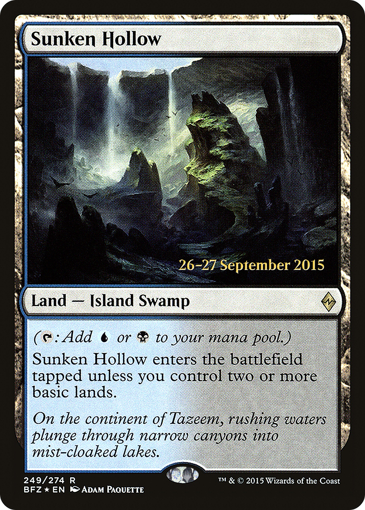 Sunken Hollow (PRE-249) [Battle for Zendikar Promos] Foil MTG Single Wizards of the Coast