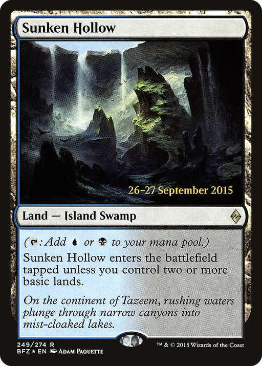 Sunken Hollow (PRE-249) [Battle for Zendikar Promos] Foil MTG Single Wizards of the Coast