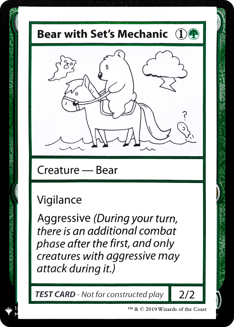 Bear with Set's Mechanic (CMB1-) [Mystery Booster] Playtest Cards 2019 MTG Single Wizards of the Coast