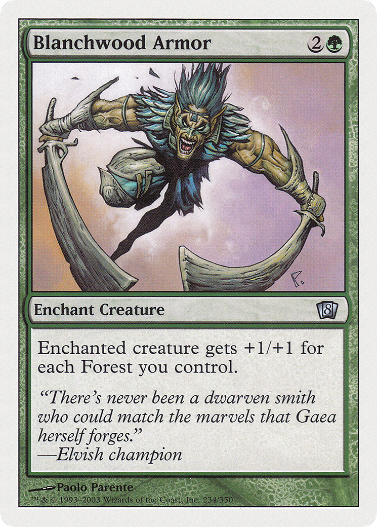 Blanchwood Armor (8ED-234) [8th Edition] MTG Single Wizards of the Coast