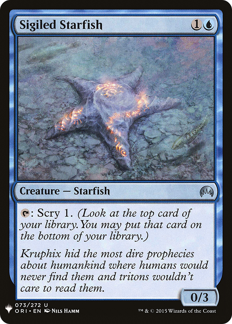 Sigiled Starfish (LIST-ORI-73) [Mystery Booster] The List MTG Single Wizards of the Coast