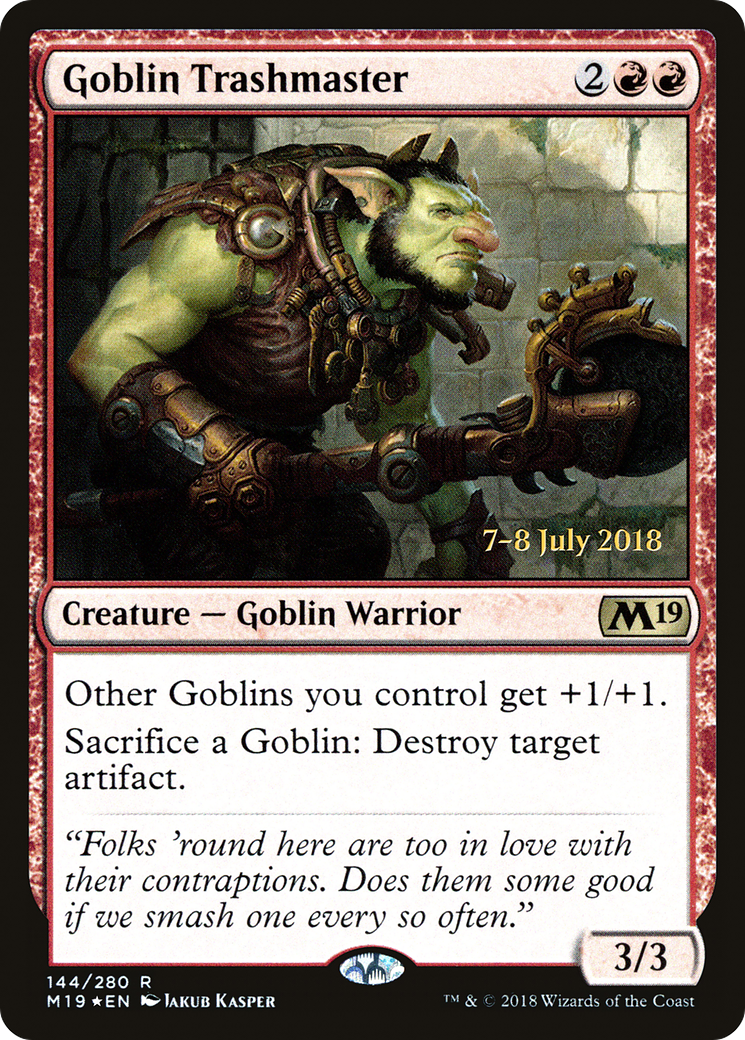 Goblin Trashmaster (PRE-144) [Core Set 2019 Promos] Foil MTG Single Wizards of the Coast