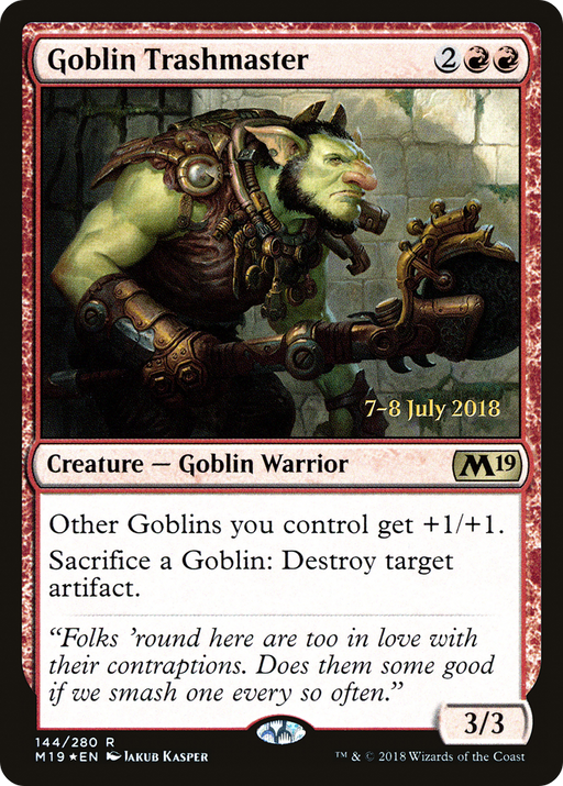 Goblin Trashmaster (PRE-144) [Core Set 2019 Promos] Foil MTG Single Wizards of the Coast