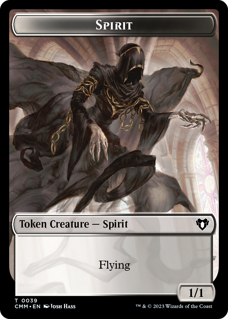 Spirit (0039) // Bird Illusion Double-Sided Token [Tokens] Commander Masters Tokens MTG Single Magic: The Gathering