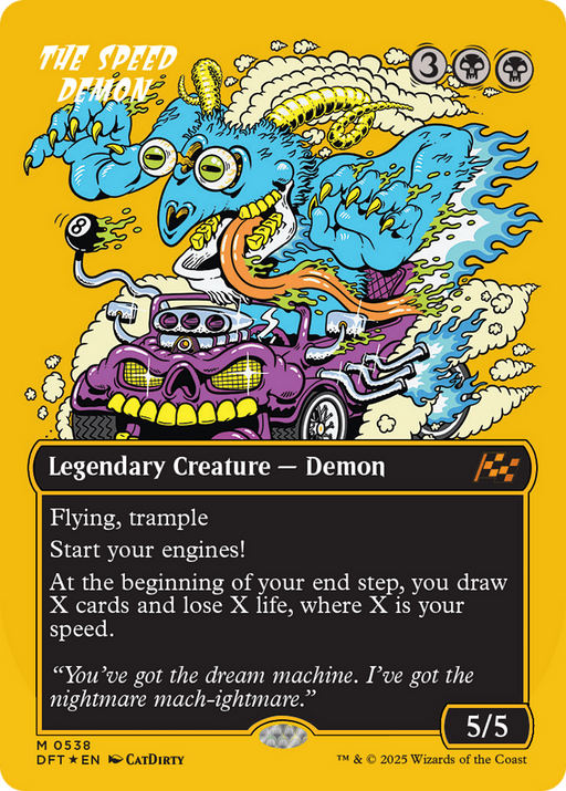 The Speed Demon (First-Place Foil) (DFT-538) [Aetherdrift] (Borderless) Foil MTG Single Wizards of the Coast