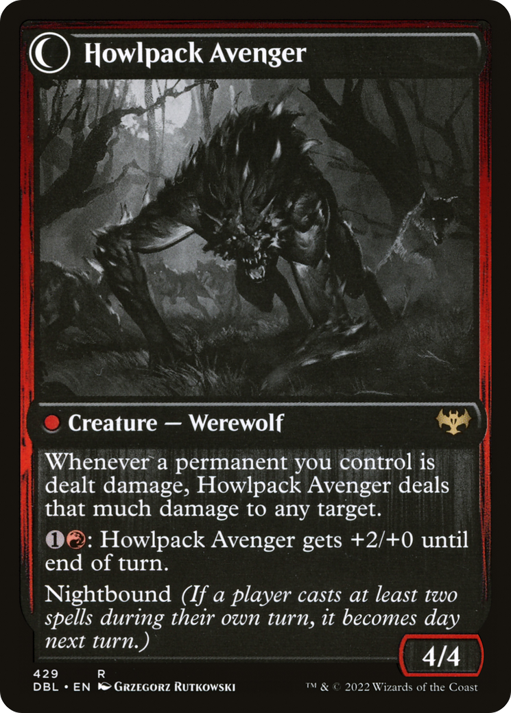 Ill-Tempered Loner // Howlpack Avenger (DBL-429) [Innistrad: Double Feature] MTG Single Wizards of the Coast