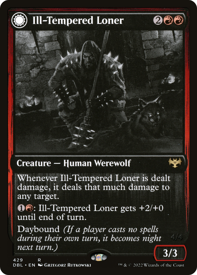 Ill-Tempered Loner // Howlpack Avenger (DBL-429) [Innistrad: Double Feature] MTG Single Wizards of the Coast