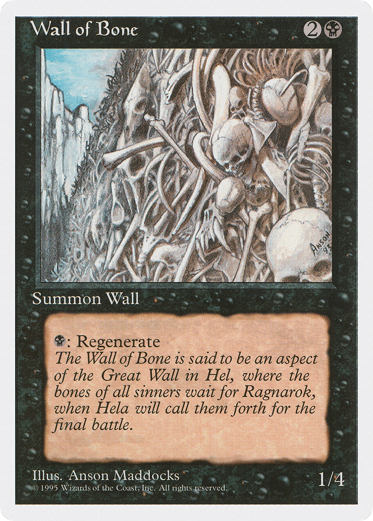 Wall of Bone (4ED-168) [Fourth Edition] MTG Single Magic: The Gathering