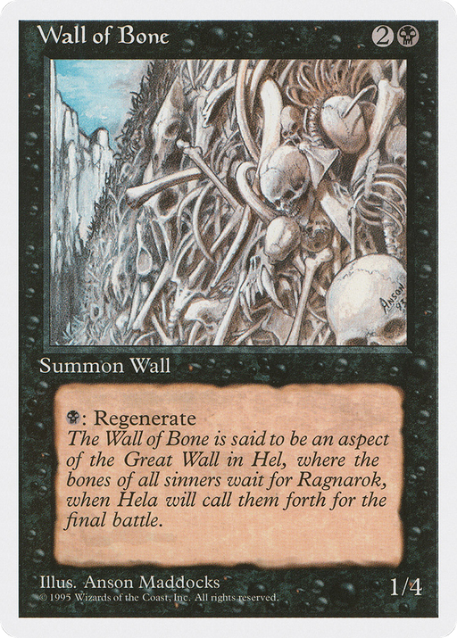 Wall of Bone (4ED-168) [Fourth Edition] MTG Single Wizards of the Coast