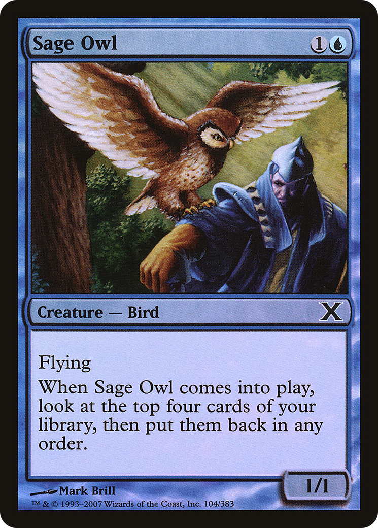 Sage Owl (10E-104★) [Tenth Edition] Foil MTG Single Wizards of the Coast