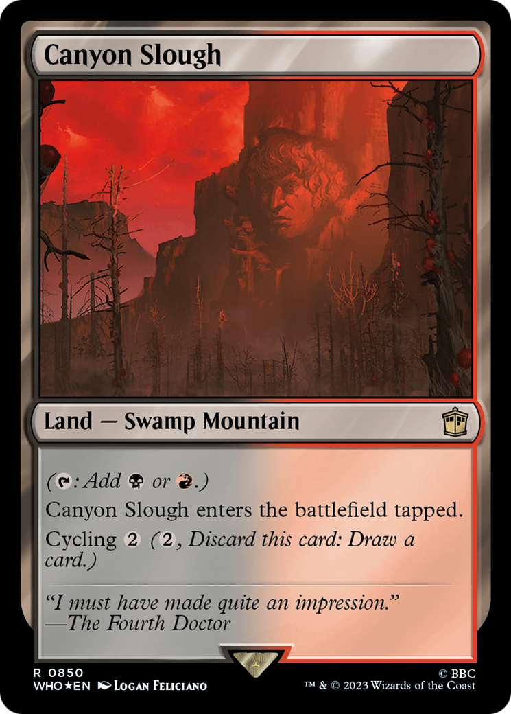 Canyon Slough (Surge Foil) (WHO-850) [Doctor Who] Foil MTG Single Wizards of the Coast