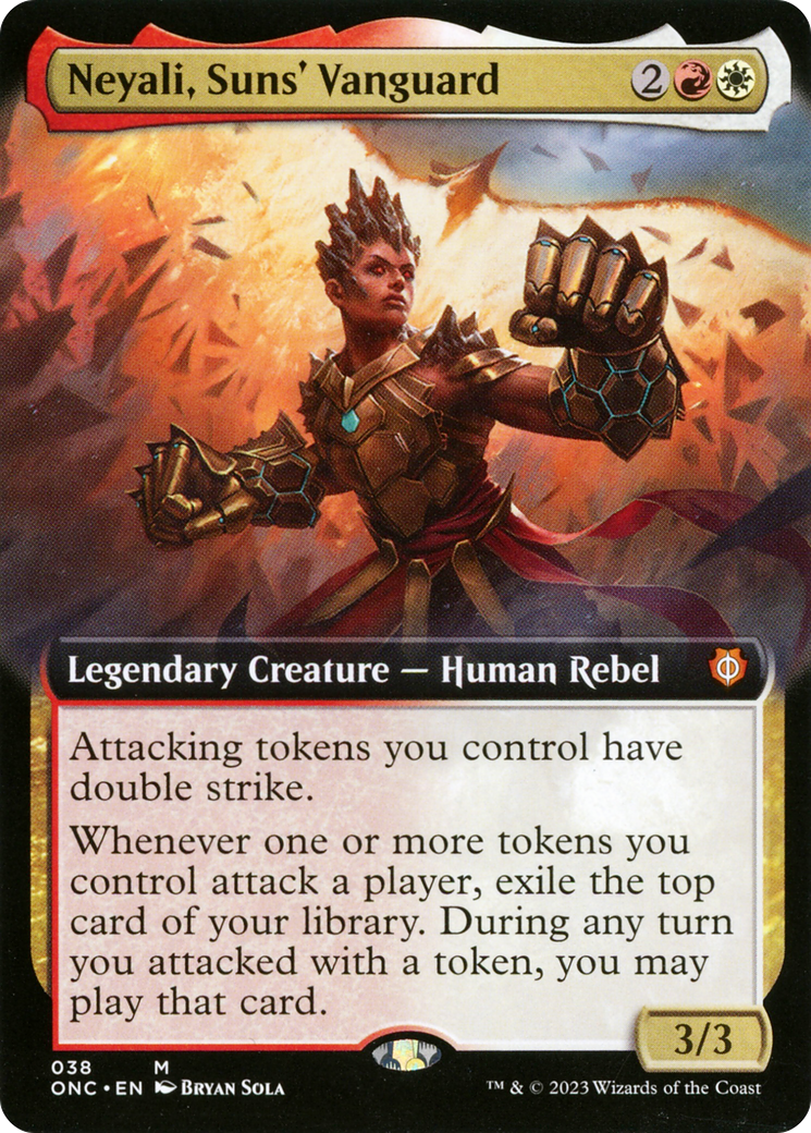 Neyali, Suns' Vanguard (ONC-038) [Phyrexia: All Will Be One Commander] (Extended Art) MTG Single Wizards of the Coast