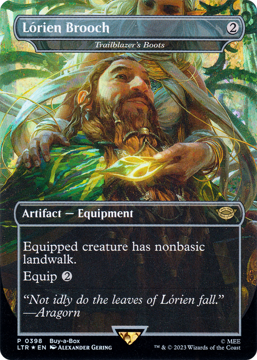Lorien Brooch - Trailblazer's Boots (BABP-398) [Buy-A-Box Promos] (Borderless) Foil MTG Single Wizards of the Coast