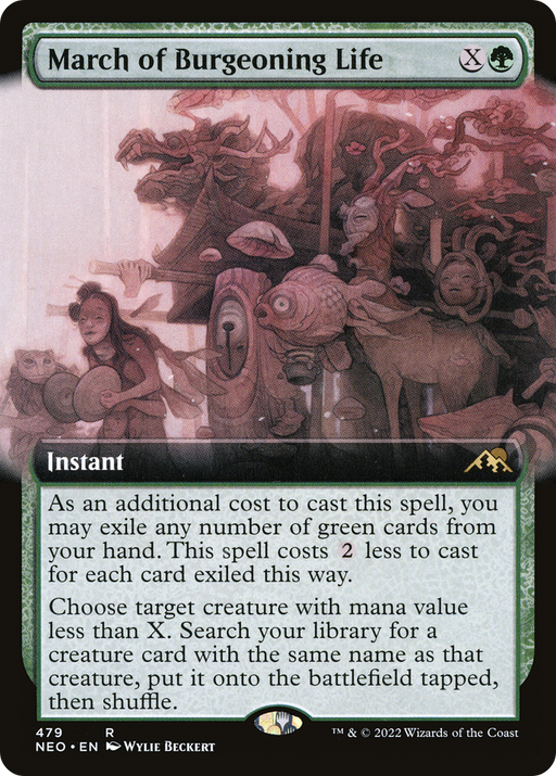 March of Burgeoning Life (NEO-479) [Kamigawa: Neon Dynasty] (Extended Art) MTG Single Wizards of the Coast