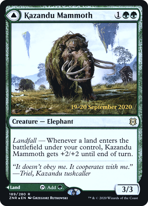 Kazandu Mammoth (PRE-189) [Zendikar Rising Promos] Foil MTG Single Wizards of the Coast