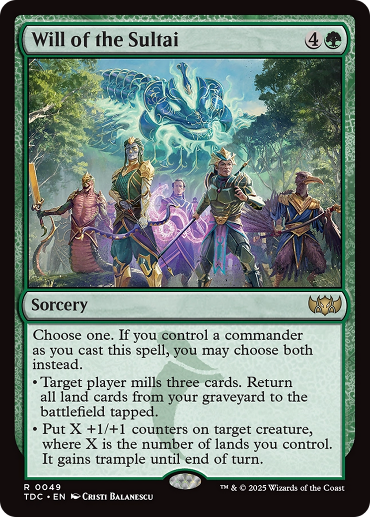 Will of the Sultai (TDC-049) [Commander: Tarkir: Dragonstorm] MTG Single Wizards of the Coast