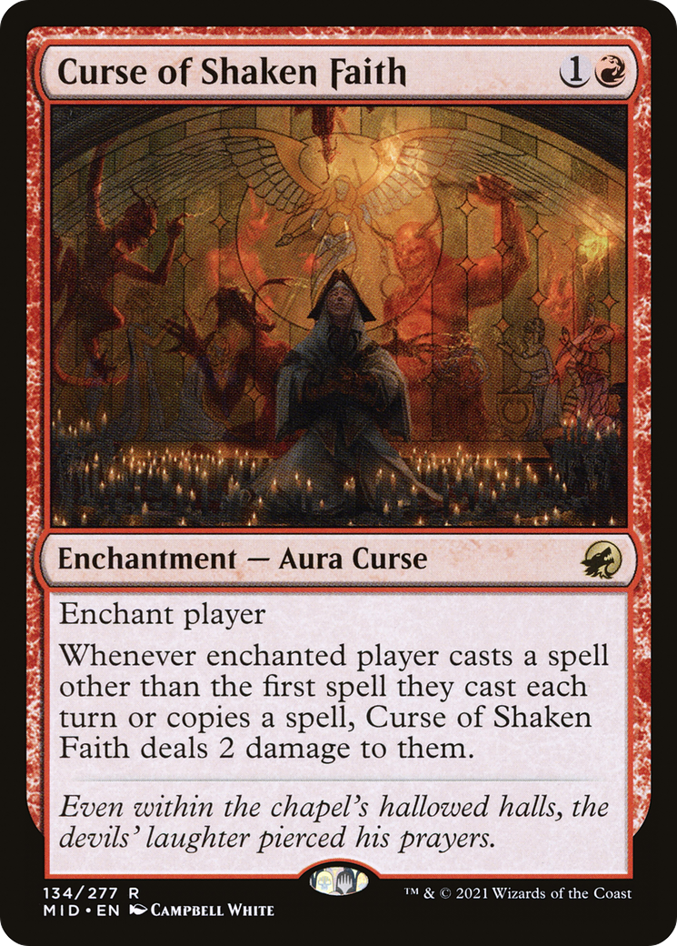 Curse of Shaken Faith (MID-134) [Innistrad: Midnight Hunt] Foil MTG Single Wizards of the Coast