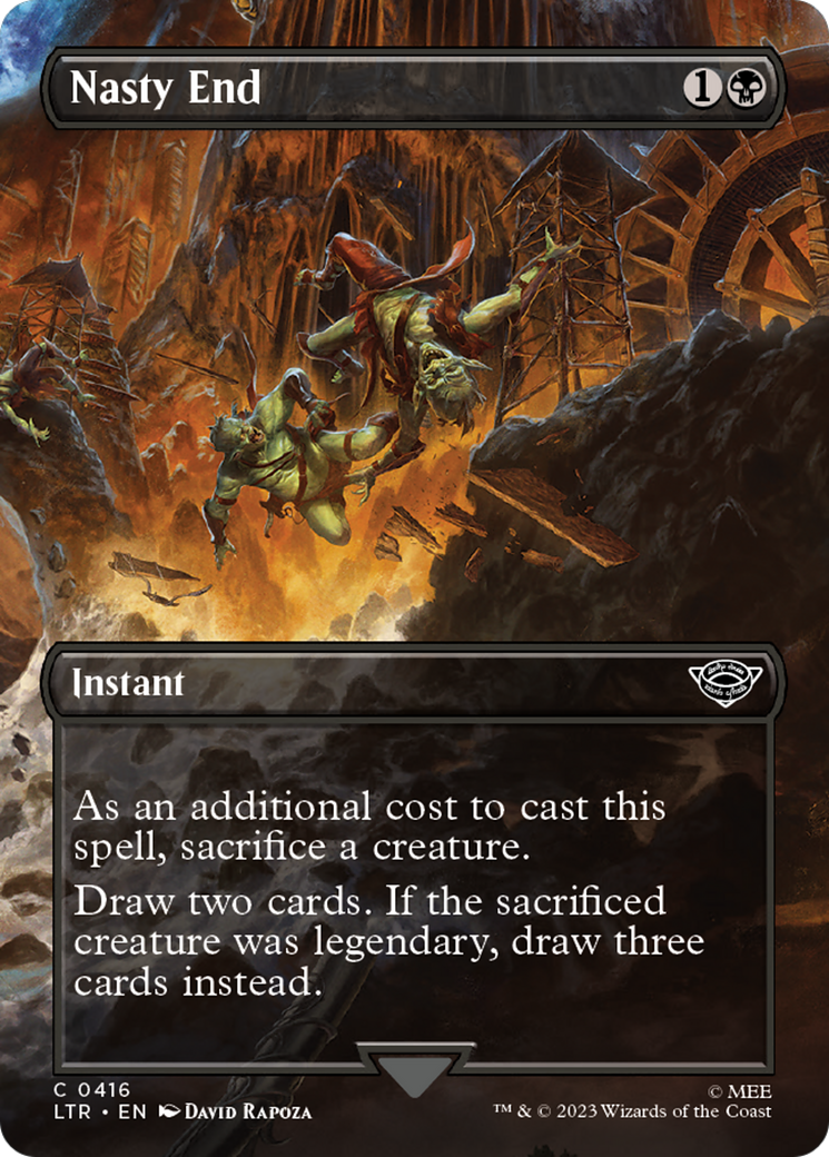 Nasty End (LTR-416) [The Lord of the Rings: Tales of Middle-earth] (Borderless) Foil MTG Single Wizards of the Coast