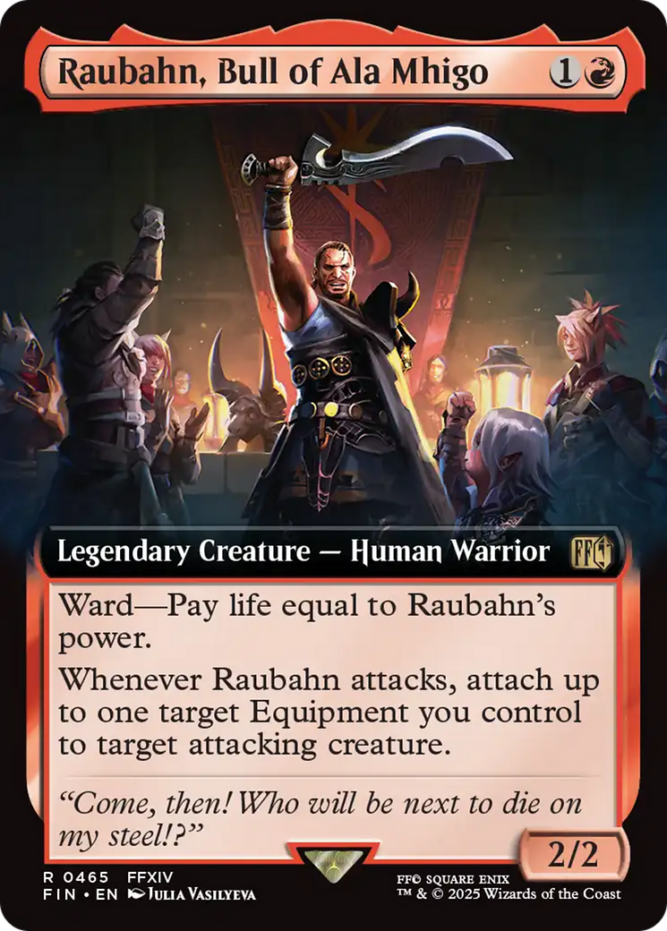 Raubahn, Bull of Ala Mhigo (FIN-465) [FINAL FANTASY] (Extended Art) MTG Single Wizards of the Coast