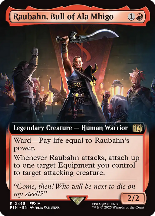 Raubahn, Bull of Ala Mhigo (FIN-465) [FINAL FANTASY] (Extended Art) MTG Single Wizards of the Coast