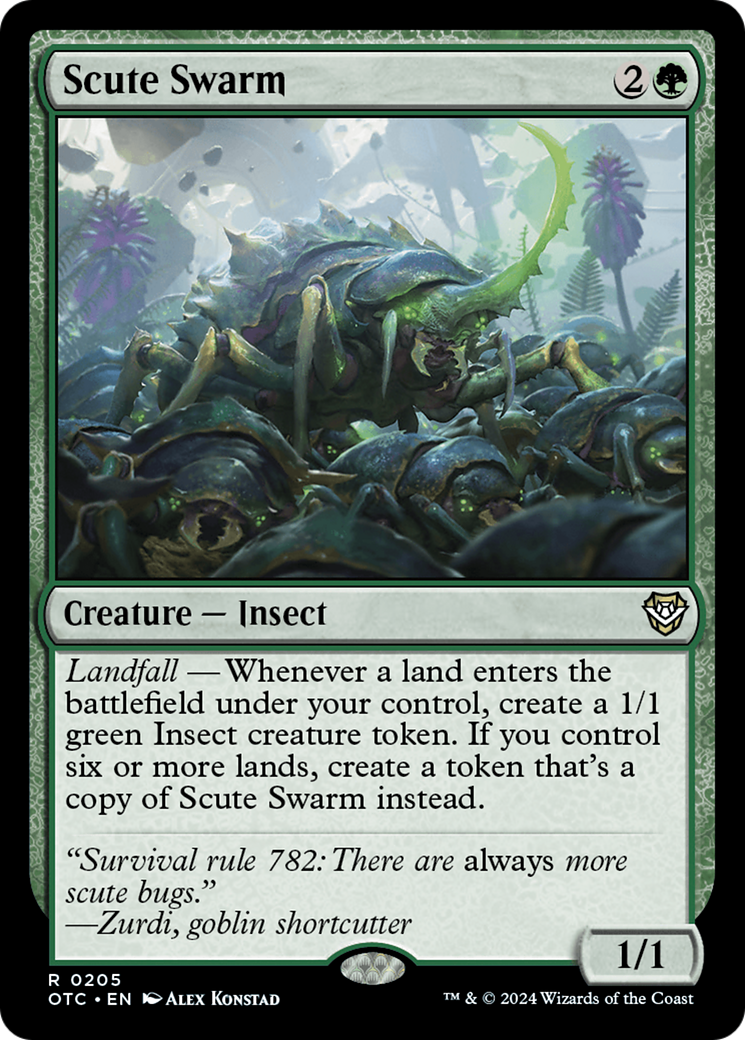 Scute Swarm (OTC-205) [Outlaws of Thunder Junction Commander] MTG Single Wizards of the Coast