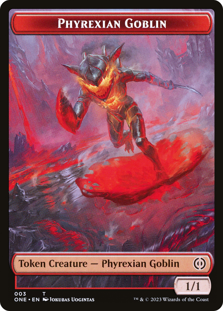 Phyrexian Goblin // Samurai Double-Sided Token [Tokens] Phyrexia: All Will Be One Tokens MTG Single Magic: The Gathering