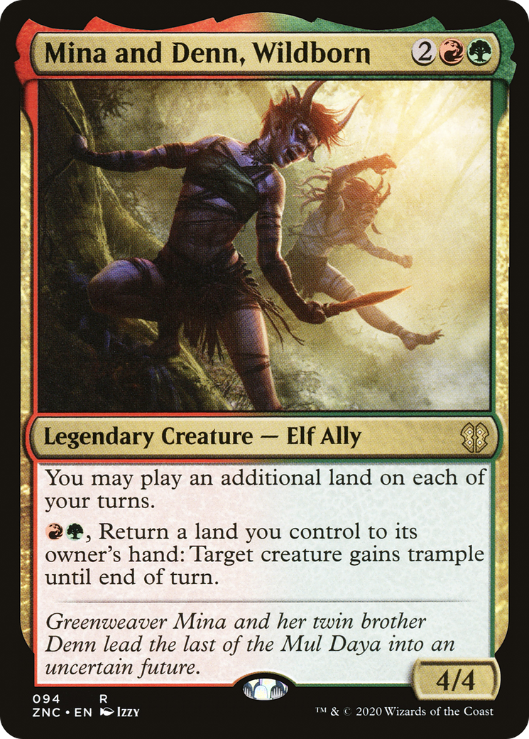 Mina and Denn, Wildborn (ZNC-094) [Zendikar Rising Commander] MTG Single Wizards of the Coast
