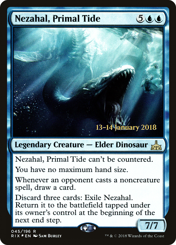 Nezahal, Primal Tide (PRE-045) [Rivals of Ixalan Promos] Foil MTG Single Wizards of the Coast