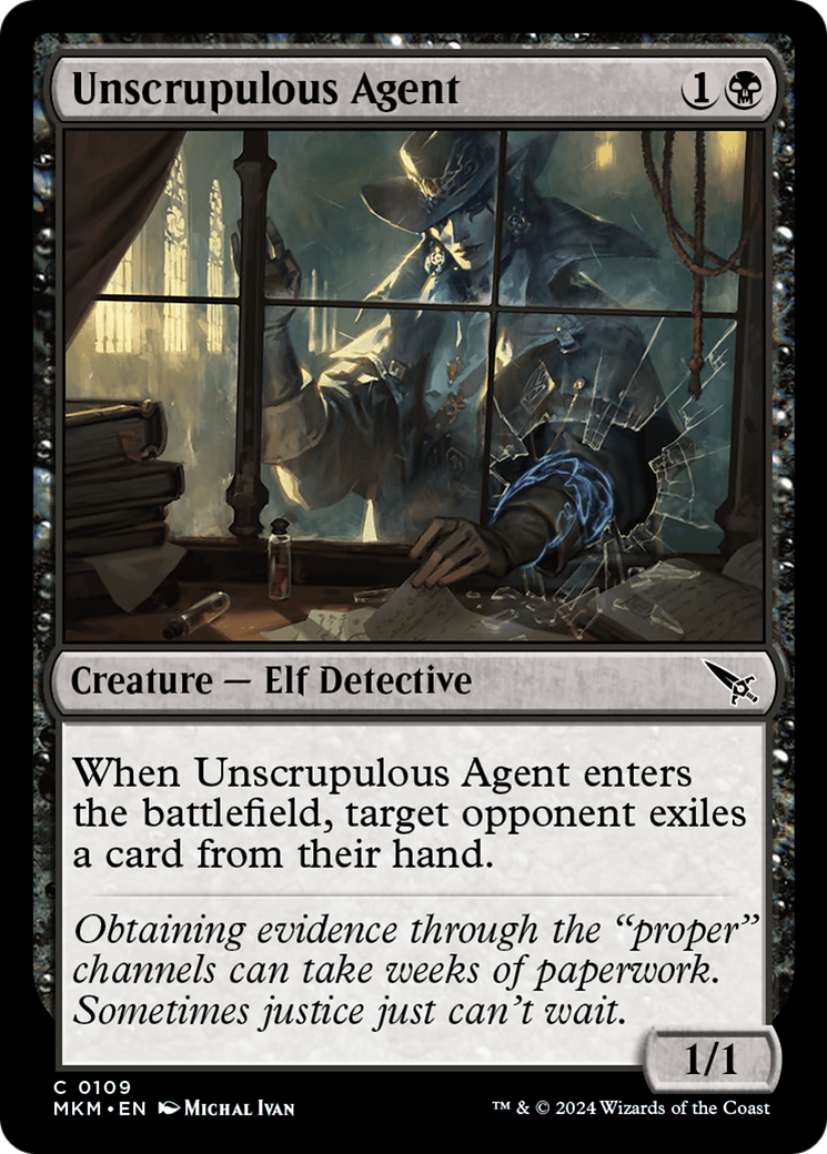 Unscrupulous Agent (MKM-109) [Murders at Karlov Manor] MTG Single Murders at Karlov Manor