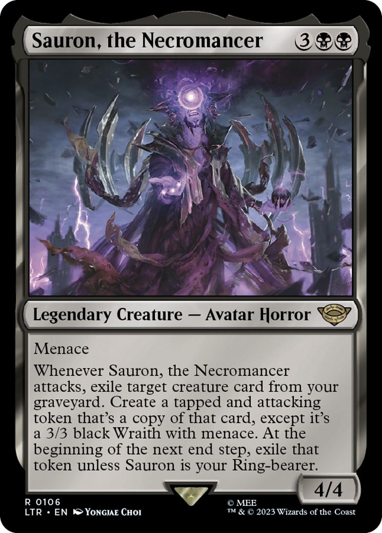 Sauron, the Necromancer (LTR-106) [The Lord of the Rings: Tales of Middle-earth] Foil MTG Single Wizards of the Coast