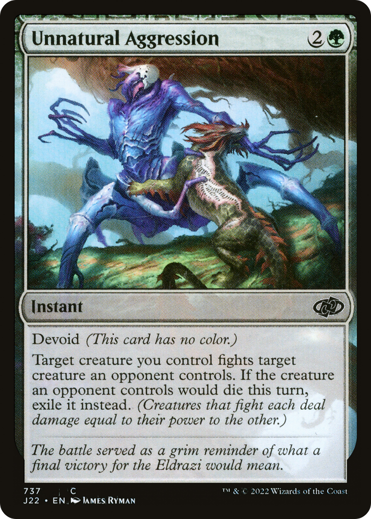 Unnatural Aggression (J22-737) [Jumpstart 2022] MTG Single Wizards of the Coast