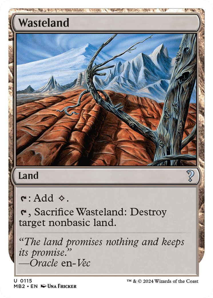 Wasteland (White Border) (MB2-115) [Mystery Booster] Mystery Booster 2 MTG Single Wizards of the Coast