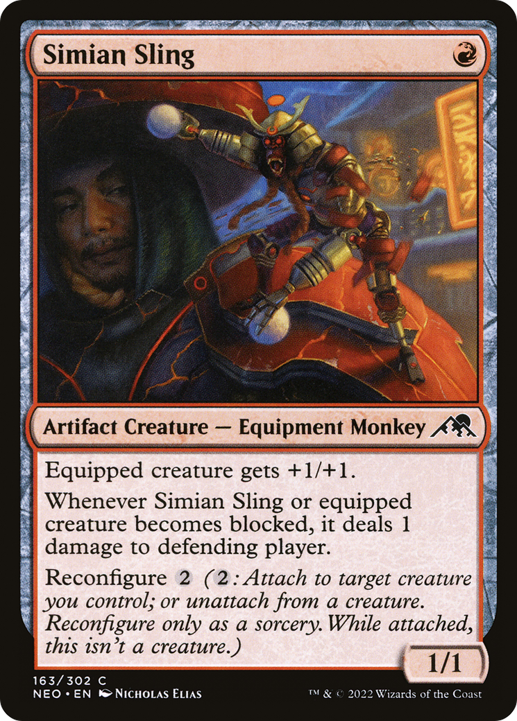 Simian Sling (NEO-163) [Kamigawa: Neon Dynasty] MTG Single Wizards of the Coast