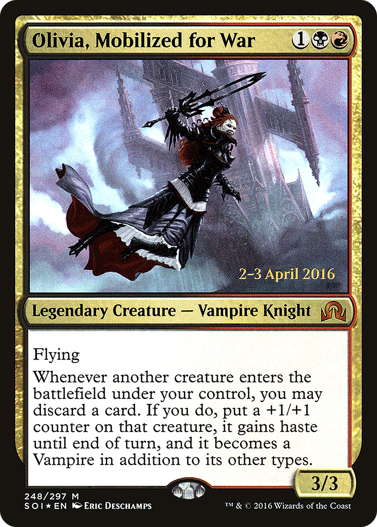 Olivia, Mobilized for War (PRE-248) [Shadows over Innistrad Promos] Foil MTG Single Wizards of the Coast