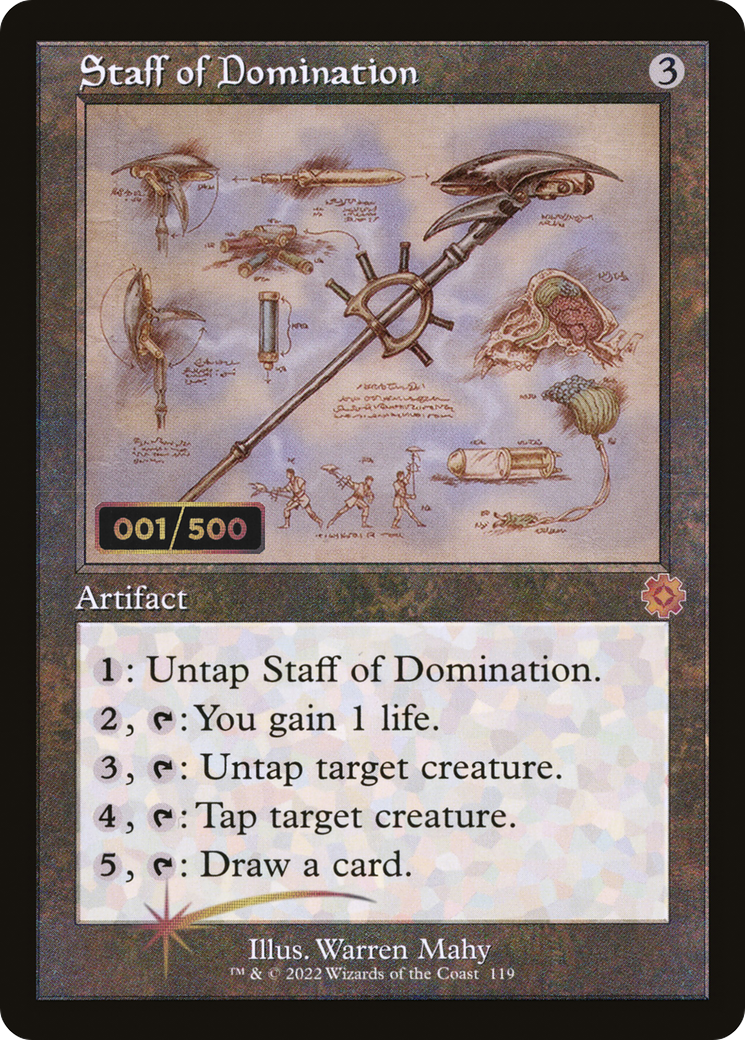 Staff of Domination (Schematic) (Serial Numbered) (BRR-119) [The Brothers' War Retro Artifacts] Foil MTG Single Wizards of the Coast