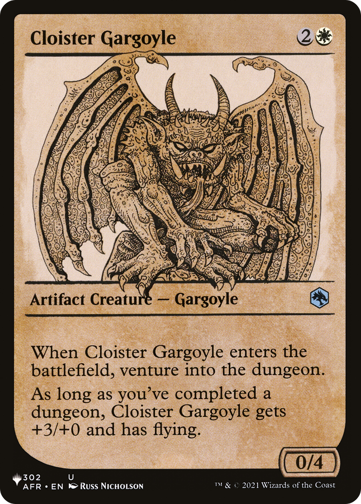 Cloister Gargoyle (LIST-AFR-302) [Mystery Booster] The List (Showcase) MTG Single Wizards of the Coast